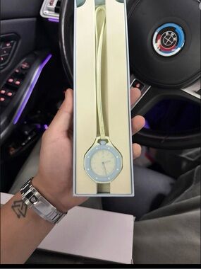 Women's Light Yellow Strap Watch -